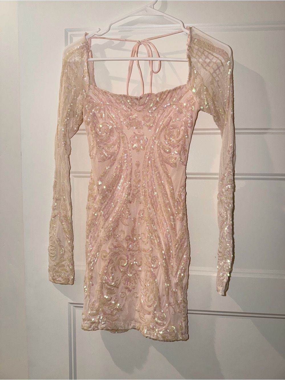 Lucy in the Sky Blush Pink Sequined Mini Dress